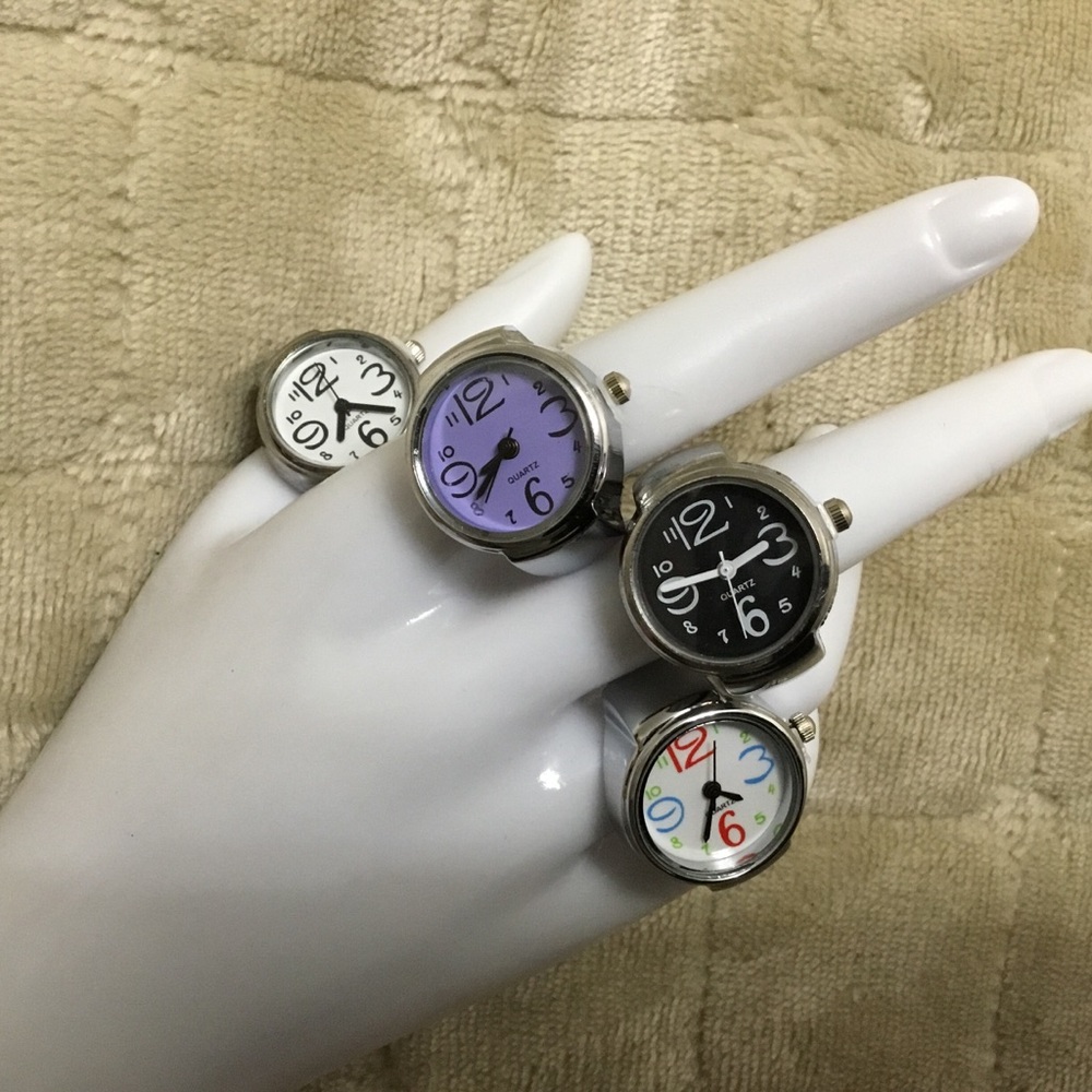 Y2K Stainless Steel Quartz Ring Watch